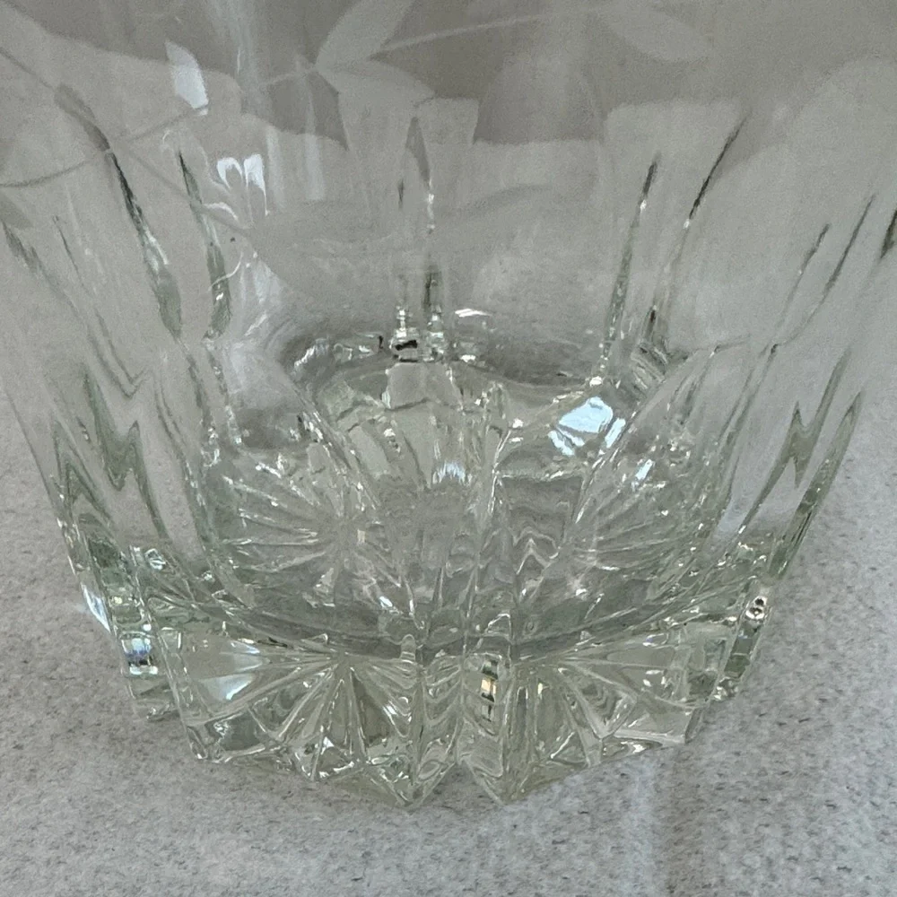 Elegant Vintage Princess House “Heritage” Clear Glass Ice Bucket